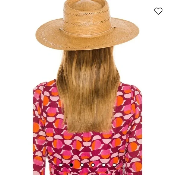 Straw Wide-Brim Boater Hat in Natural - Picture 8 of 8